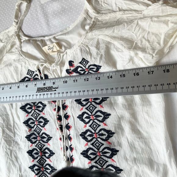 Exist Women Dress size M Half Sleeve Off Shoulder Vneck Above Knee Embroid White - Picture 2 of 8